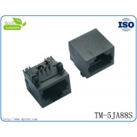 東莞市定制RJ45連接器 PCB 90度插板帶LED網絡插座 電話接口RJ11