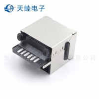 供應專業制造8P8C  鍍金3U屏蔽斜45度RJ45網絡連接器 RJ45網絡斜45度插座